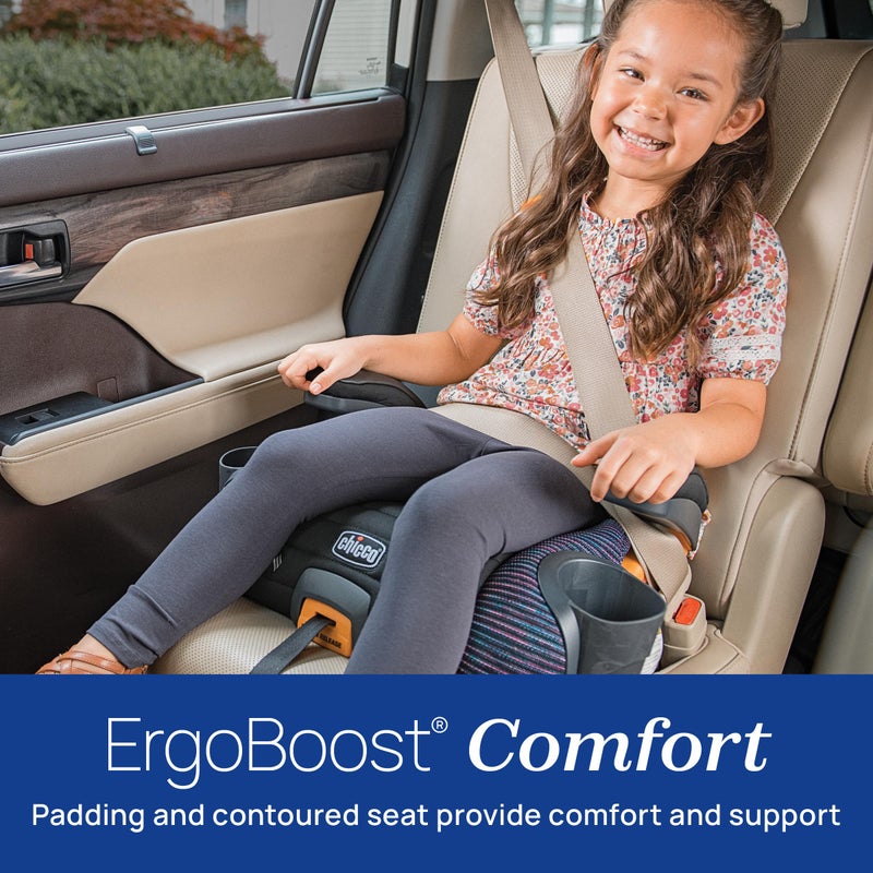 Chicco GoFit ClearTex Plus Backless Booster Car Seat, Latch Attachment, Quick-Release Latch Removal, Portable Car Booster Seat for Children at Least 4 Years Old and 40-110 lbs | Confetti/Black - Image 3